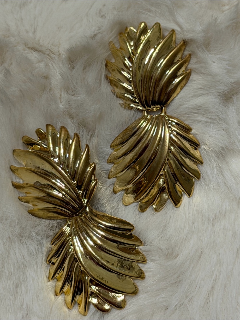 Gold Leaf Statement Drop Earrings - Women Jewelry